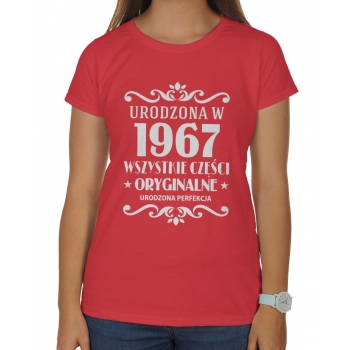 Koszulka damska na urodziny Urodzona w 1988 wszystkie części oryginalne urodzona perfekcja